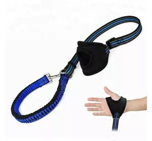 Поводок - перчатка для собак 150 см светоотражающий Синий