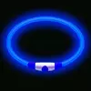 Светящийся LED ошейник для собак водостойкий с зарядкой USB универсальный 70см Синий