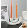 Интерьерный подсвечник для 4 длинных столовых свечей Белый