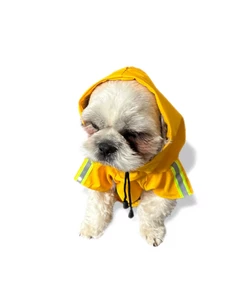 Дождевик  для маленьких и средних собак светоотражающий унисекс L Желтый