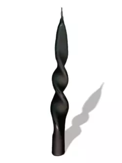 Спиральная столовая свеча высокая 25 см без запаха Черная