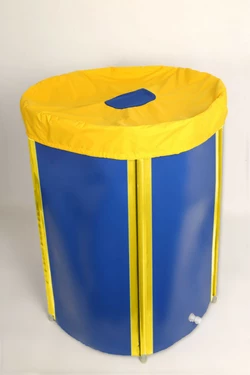 Складная емкость для технической воды 500 л. с каркасом и крышкой Сине - желтая