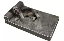 Лежак для крупных собак с изголовьем 100 х 60 х 19 см Серый