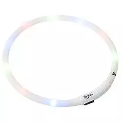 Светящийся ошейник для собак с LED подсветкой с зарядкой USB Белый