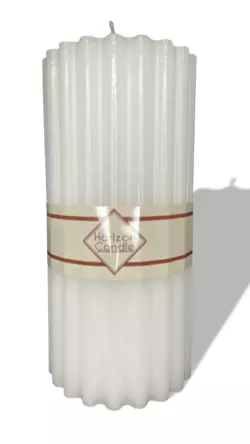 Свеча цилиндрическая парафиновая Premium ребристая 520 г без запаха Белая