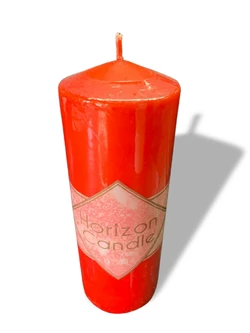 Свеча Premium большая 30 см высота 270 часов горения  без запаха Красная