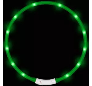 LED ошейник для собак и котов светящийся водостойкий с зарядкой USB 45 см Зеленый