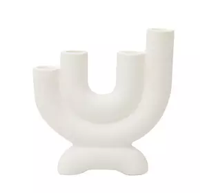 Керамический подсвечник для 4 столовых свечей Белый